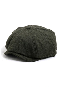 Pánská klasická kšiltovka Newsboy s rybí kostí - olivová