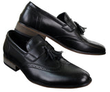Mens Leather Slip On Tassle Brogues Driving Shoes Loafers Classic Vintage Retro