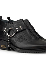 Mens Real Leather Riding Shoes with Chain