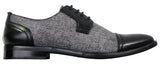 Mens Smart Casual Laced Tweed & Leather Laced Shoes Vintage Retro