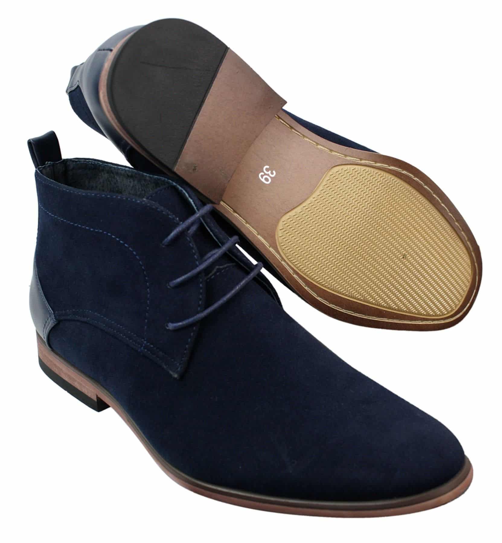 Mens Suede Desert Ankle Red Grey Brown Blue Boots Shoes Smart Casual Leather Laced