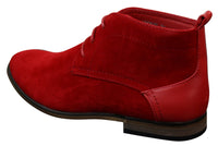 Mens Suede Desert Ankle Red Grey Brown Blue Boots Shoes Smart Casual Leather Laced