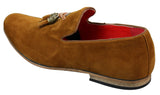 Mens Suede Leather PU Slip On Driving Shoes Loafers Tassel Red Grey Blue Brown Black
