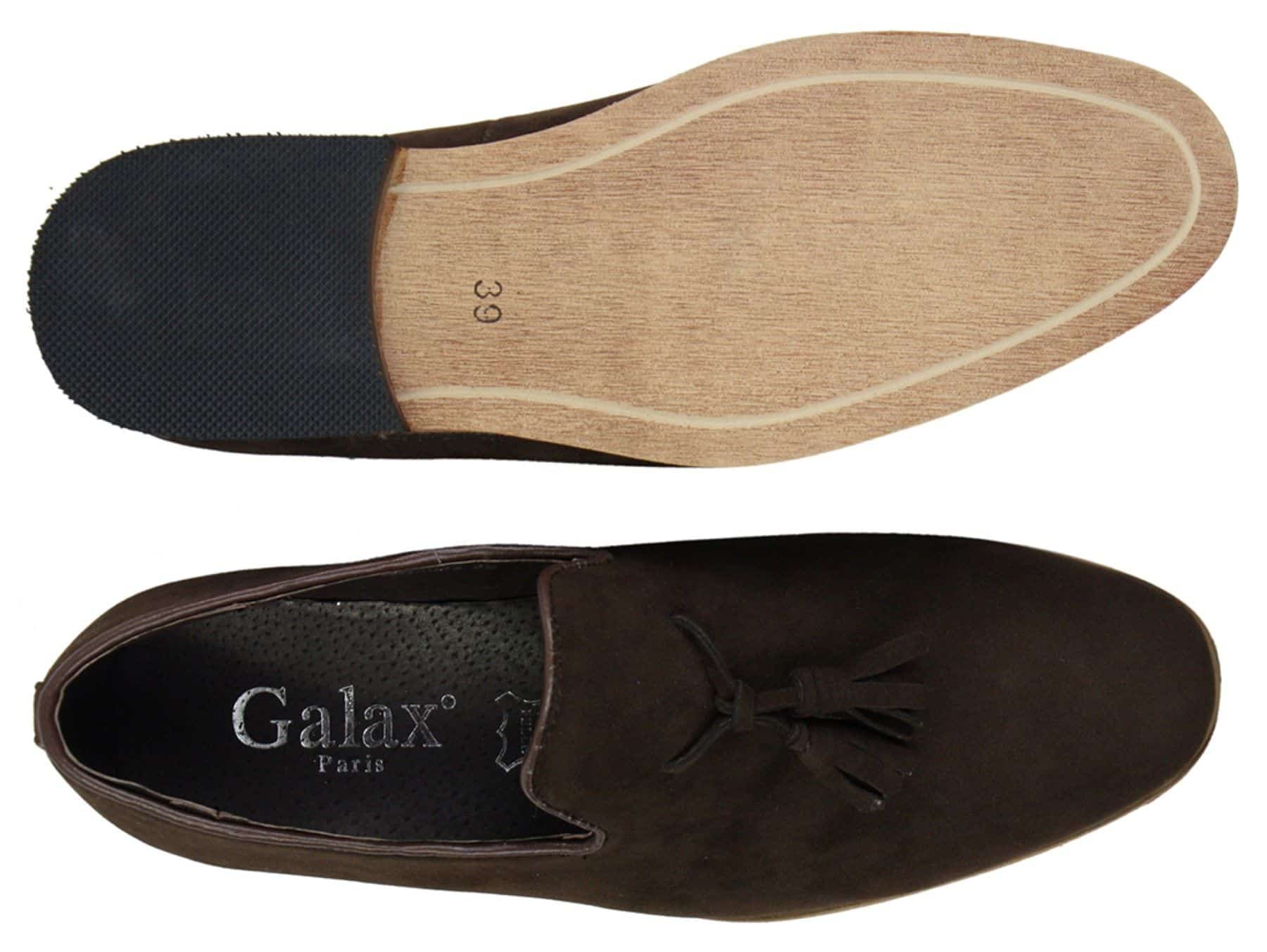 Mens Suede Loafers Driving Shoes Slip On Tassle Design Leather Line Black Comfort