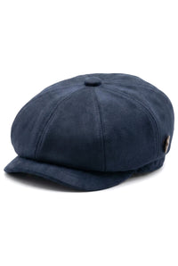 Pánský semišový vintage 8panelové klasické klobouky Gatsby Baker Boy - tmavě modré