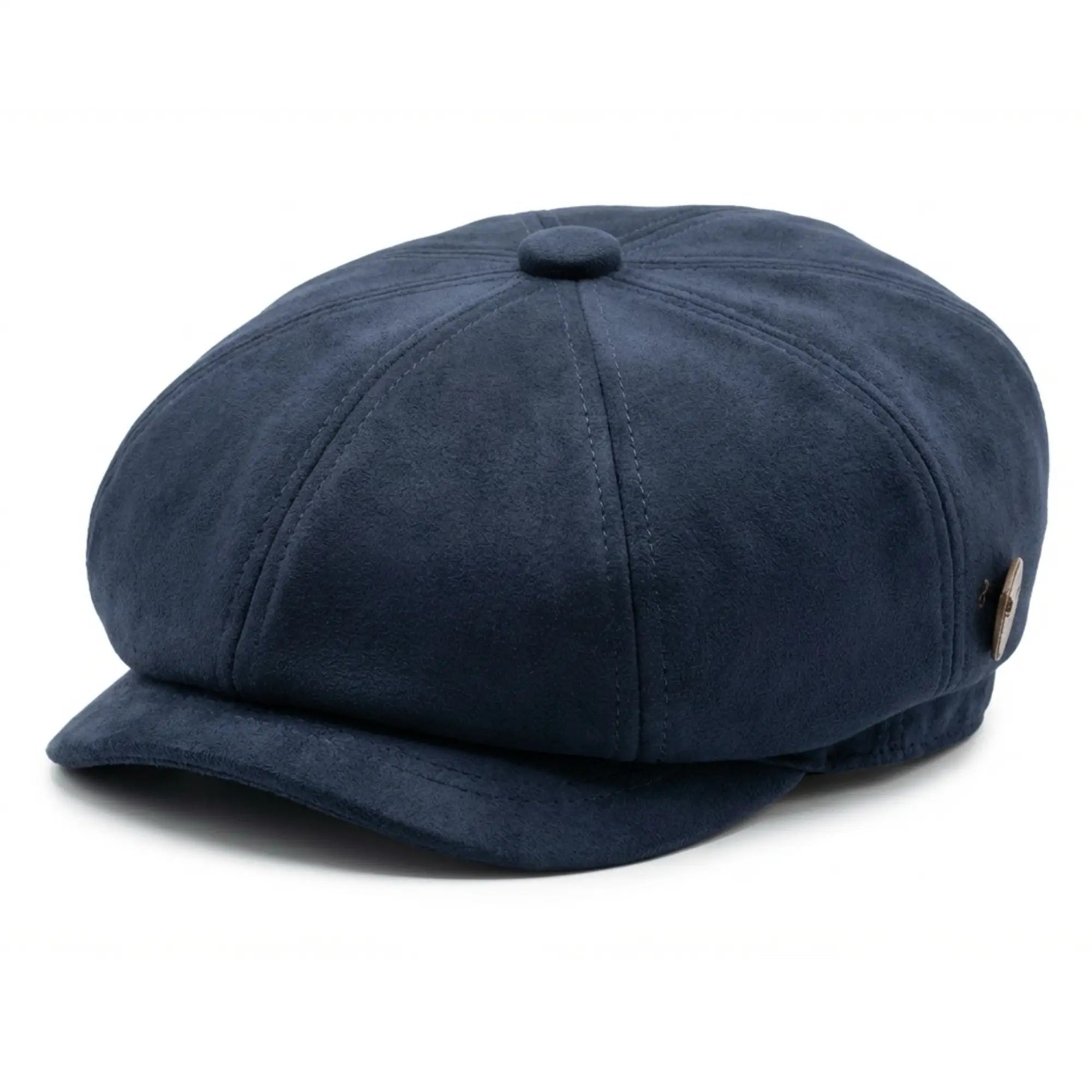 Pánský semišový vintage 8panelové klasické klobouky Gatsby Baker Boy - tmavě modré