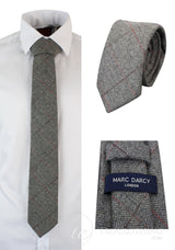 Mens Tweed Herringbone Textured Marc Darcy Ties Classic Vintage Retro Deon