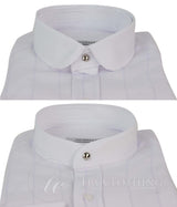 Mens Vintage Check Pattern Shirt with Removable Collar