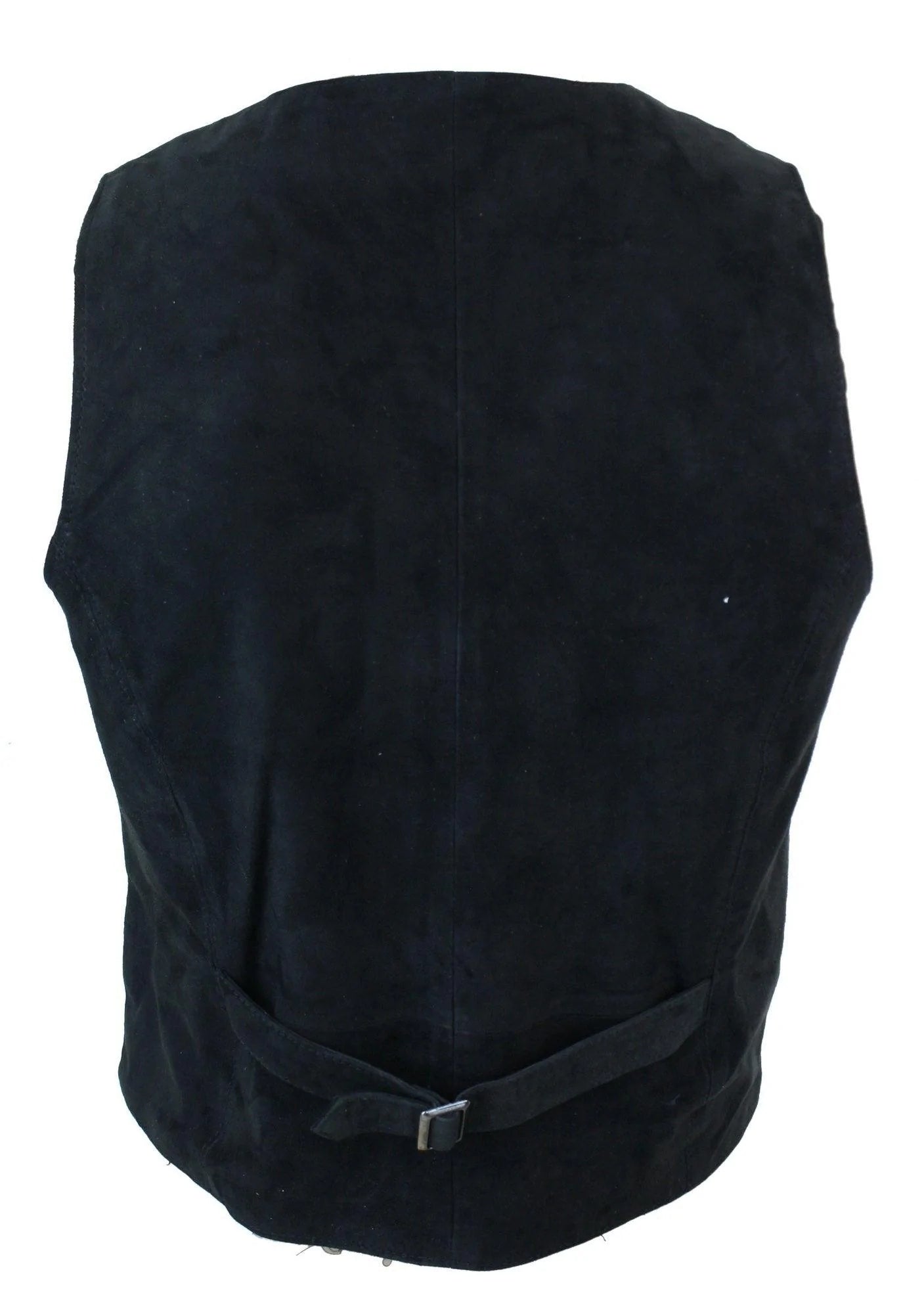 Mens Waistcoat Gilet Real Genuine Suede Leather Retro Vintage Western Vest Black