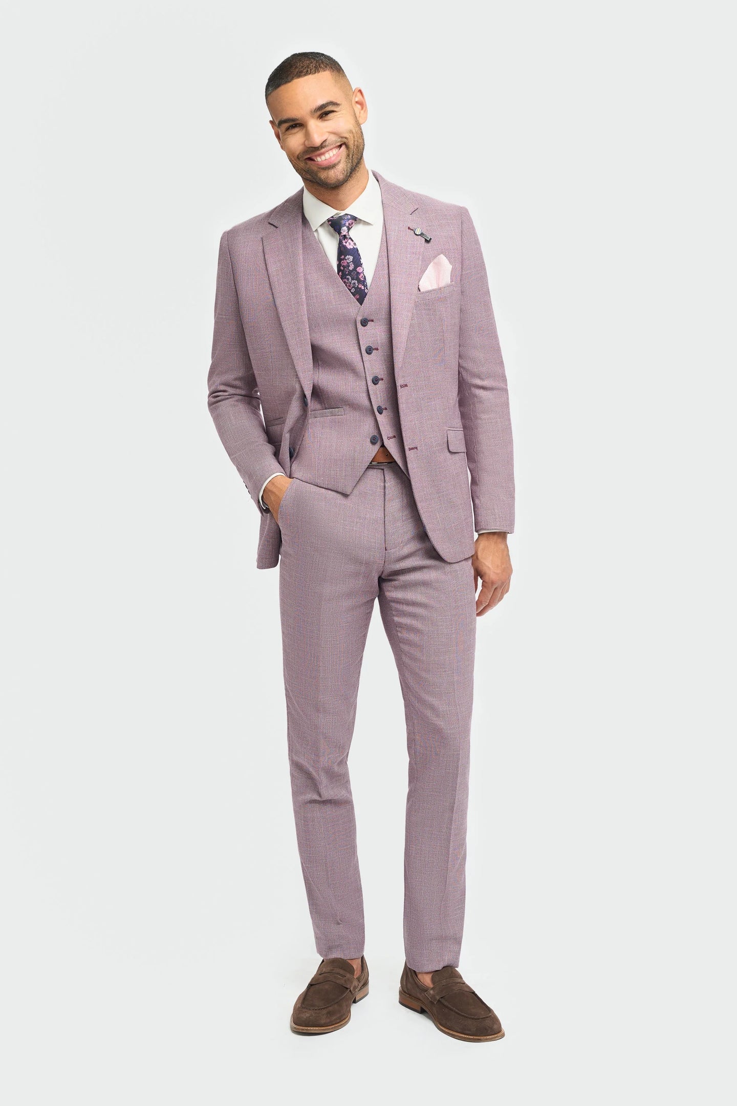 Miami - Pánské růžové letní sako slim fit