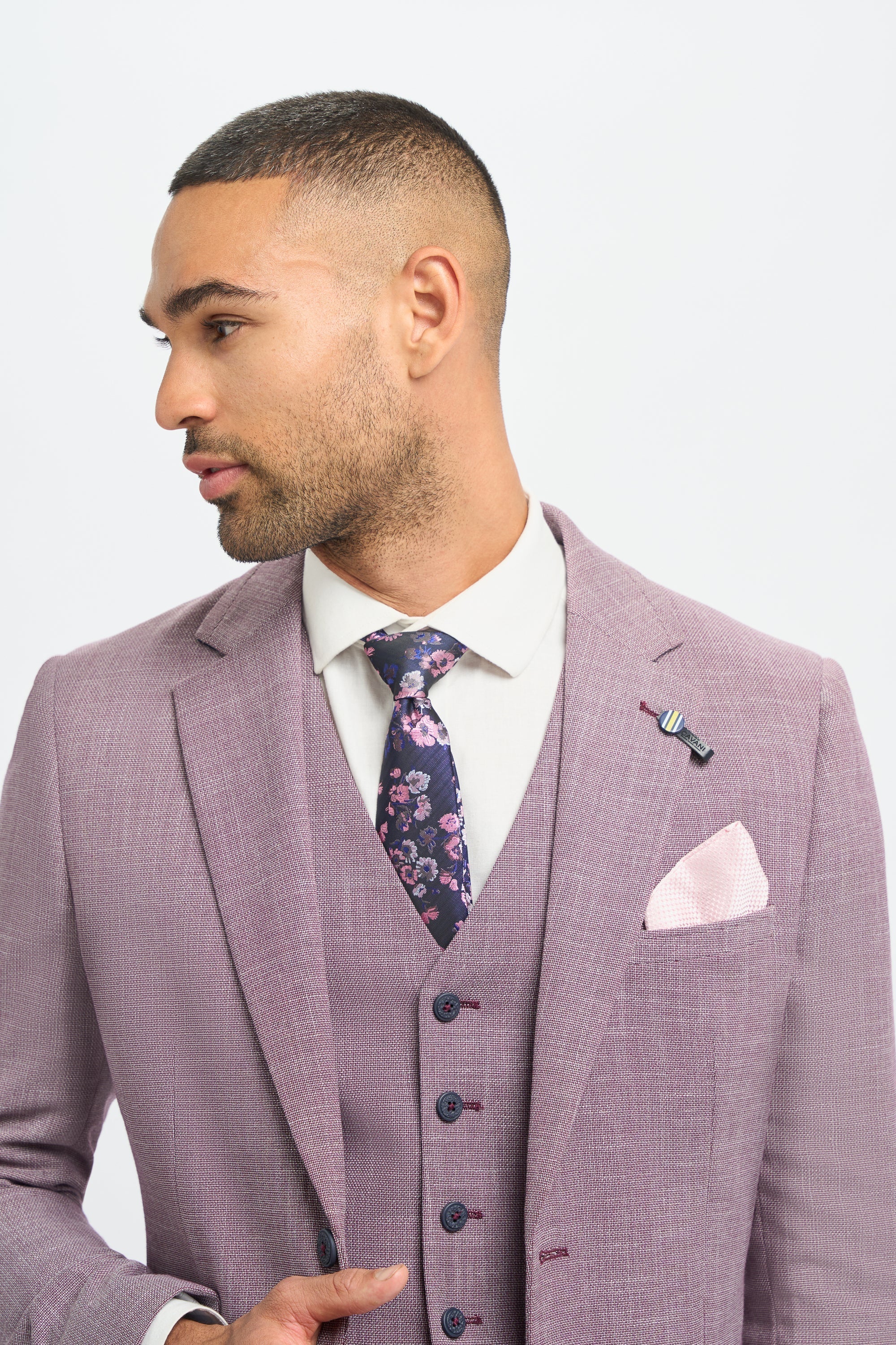 Miami - Pánské růžové letní sako slim fit