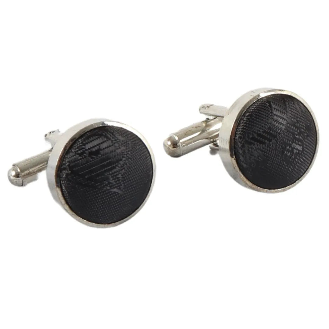 Men's Black Bow Tie Pocket Square Cuff Links Gift Set