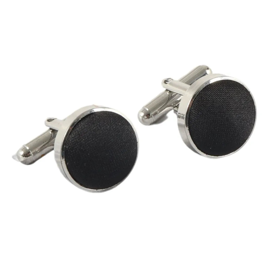 Men's Bow Tie Pocket Square Cuff Links Gift Set Black Color