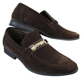 Patron 239 Suede Mens Suede Shoes Buckle Slip On Loafers Smart Casual Navy Blue Brown Black PU
