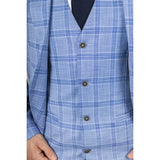 Plowman - Men's Light Blue Checked Blazer