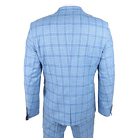 Plowman - Men's Light Blue Checked Blazer