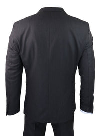 Black Pinstripe 3 Piece Suit - RC20-02