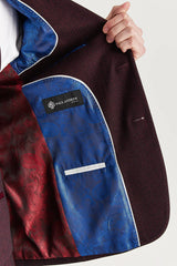 Regent - Pánské sako padnoucího střihu s vínovou kostkou