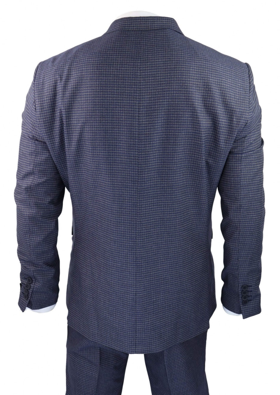 Blue-Grey Sheppard's Check 3 Piece Suit - RK20-11