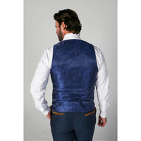 Scott - Men's Blue Tweed Checked Waistcoat