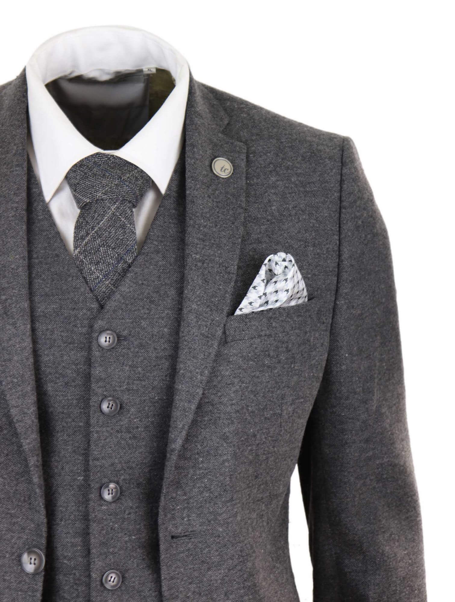 Mens Grey Wool Suit