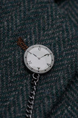 Thomas - Pánské klasické tvídové sako s motivem rybí kosti v olivově zelené barvě