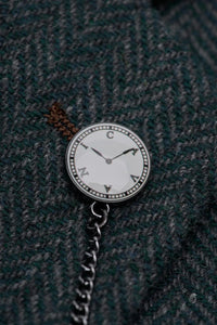 Thomas - Pánské klasické tvídové sako s motivem rybí kosti v olivově zelené barvě