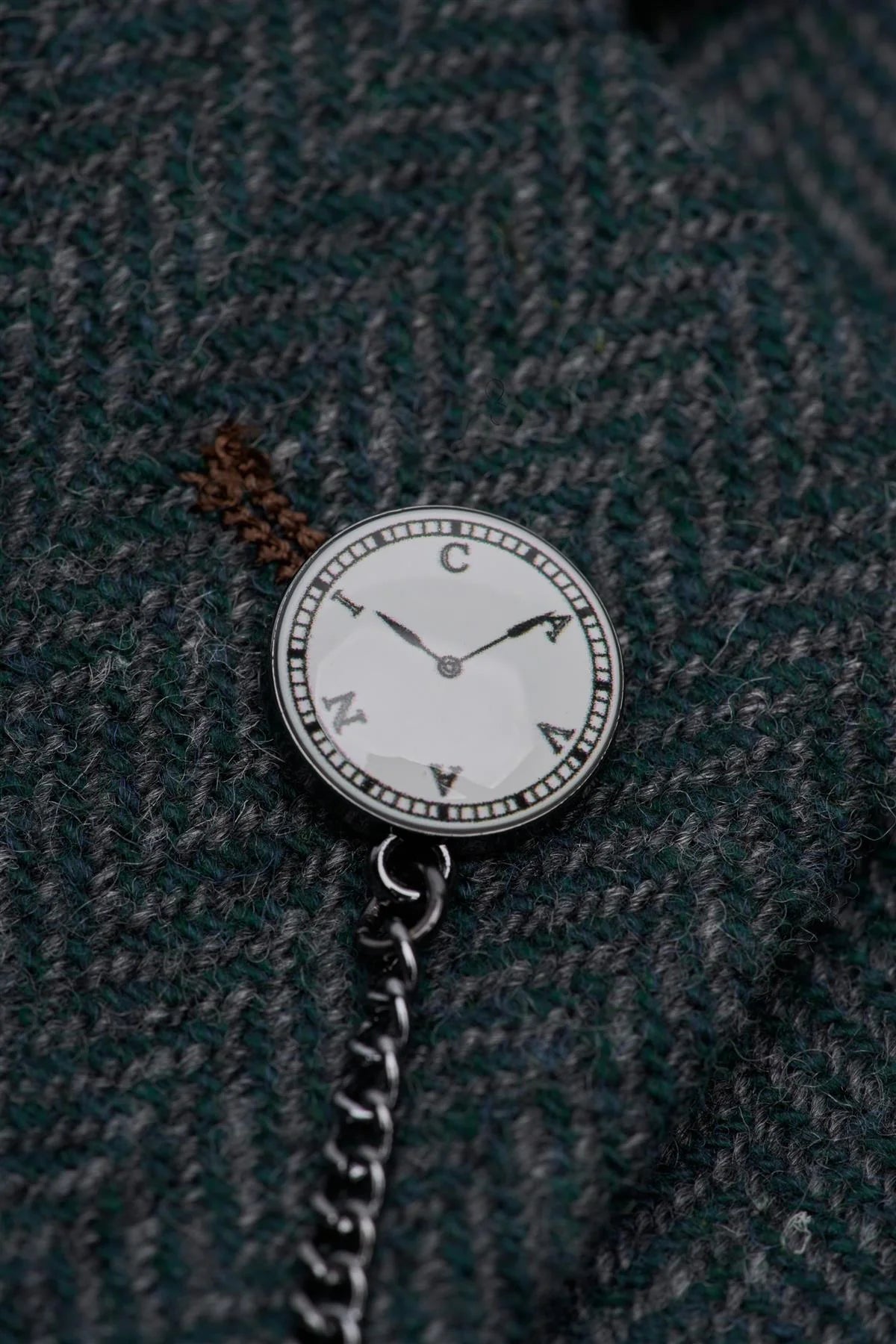 Thomas - Pánské klasické tvídové sako s motivem rybí kosti v olivově zelené barvě