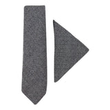 Men's Tweed Grey Tie Hankie Set Classic British Heritage Wool Herringbone