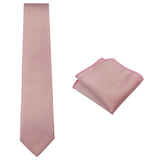 Men's Tie & Hankie Handkerchief Pocket Square Neck Tie Satin Silk Light Dusty Pink Peach