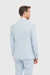 Tropez - Men's 3 Piece Sky Blue Tailored Fit Suit
