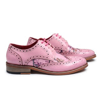 Pánské růžové květinové brogues s křídlovým vzorem Wolf