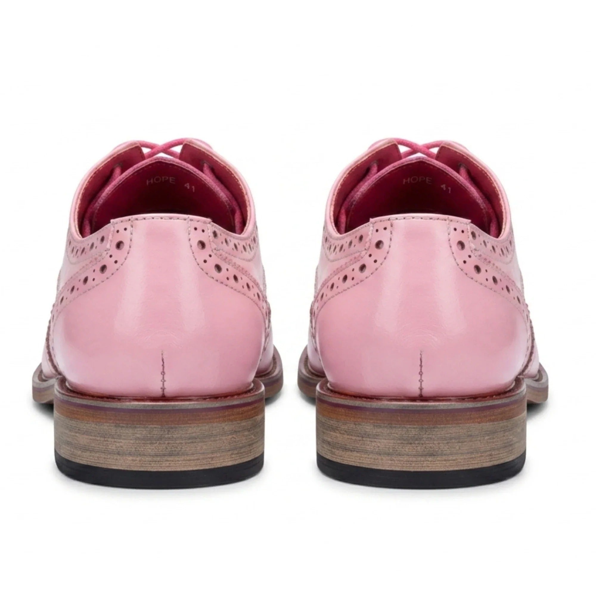 Pánské růžové květinové brogues s křídlovým vzorem Wolf