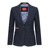 Womens Blazer Suit Wool Tweed Elbow Patch 1920s Vintage Classic Blue