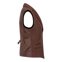 WS-12 - Dámská tvídová vesta s vzorem rybí kosti, vlněná, rezavě hnědá