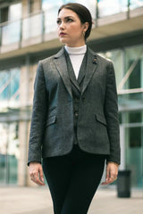 Women Grey Tweed Herringbone blazer 1920's Peaky Tailored Fit Vintage Retro