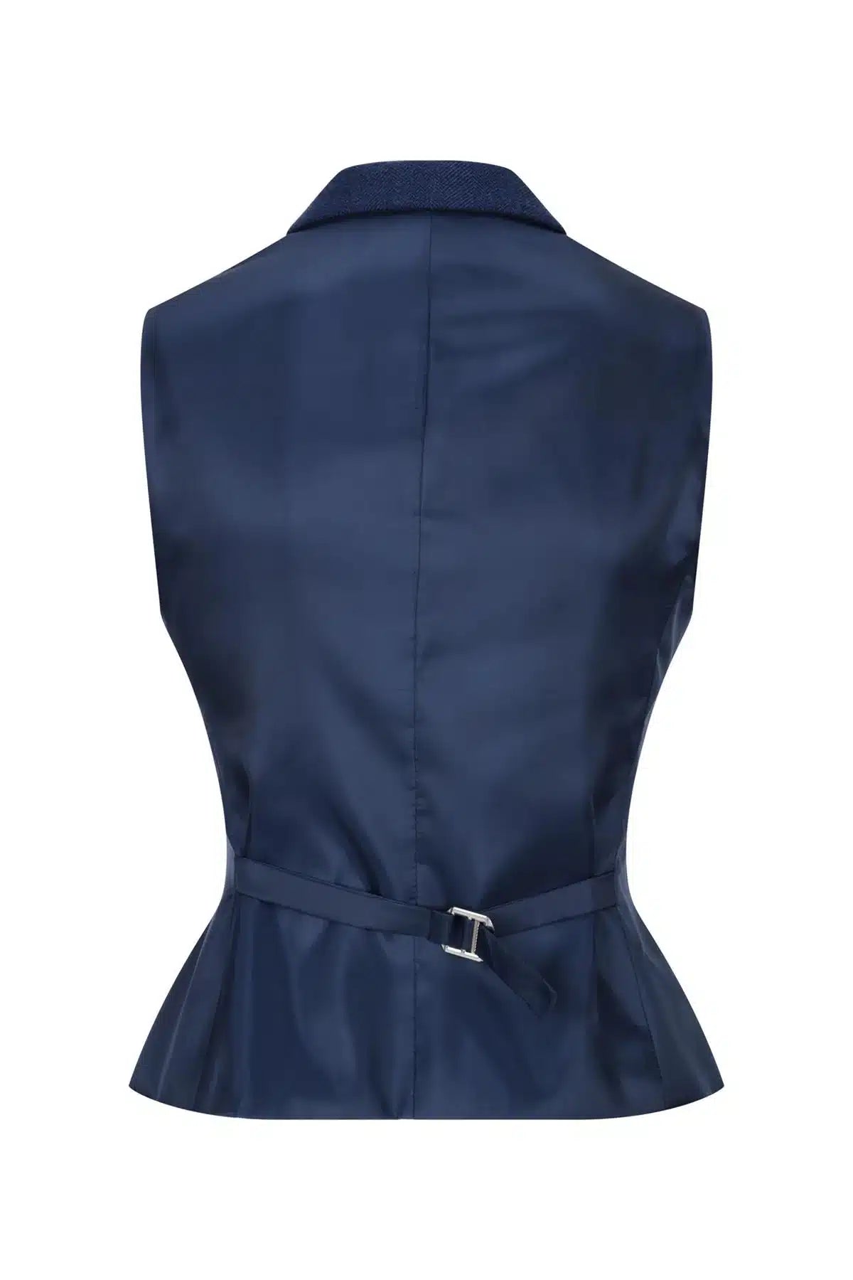 Womens Tweed Herringbone waistcoat Navy Blue 1920s Vintage Classic Gatsby Blinders